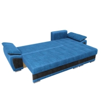 Угловой диван Нэстор (велюр голубой черный) - Изображение 1