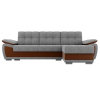 Угловой диван Нэстор (рогожка серый коричневый) - Изображение 5