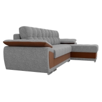 Угловой диван Нэстор (рогожка серый коричневый) - Изображение 3