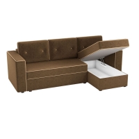 Угловой диван Принстон (микровельвет коричневый бежевый) - Изображение 1