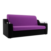 Прямой диван Сенатор (фиолетовый/черный) микровельвет