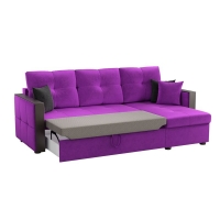 Угловой диван Валенсия (микровельвет фиолетовый) - Изображение 1