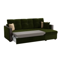 Угловой диван Валенсия (микровельвет зеленый) - Изображение 1