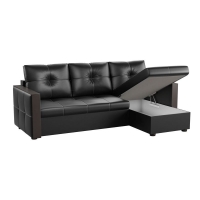 Угловой диван Валенсия (эко кожа черный) - Изображение 1