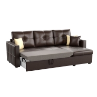 Угловой диван Валенсия (экокожа коричневый) - Изображение 1