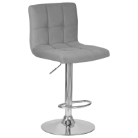 Барный стул LM-5006 CANDY экокожа, серый велюр