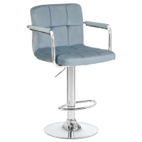 Барный стул LM-5011 KRUGER ARM пудрово-голубой велюр