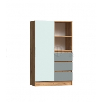 Шкаф комбинированный Челси Color (Мята/Сумеречный голубой/Дуб крафт)