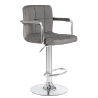 Барный стул LM-5011 KRUGER ARM серый велюр - Изображение 2