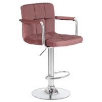 Барный стул LM-5011 KRUGER ARM пудрово-розовый велюр - Изображение 2