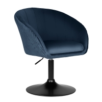 Кресло дизайнерское EDISON BLACK LM-8600 (синий велюр)