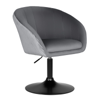Кресло дизайнерское EDISON BLACK LM-8600 (серый велюр)