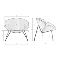 Кресло дизайнерское EMILY LMO-72 оранжевая ткань - Изображение 2