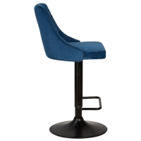 Барный стул LM-5021 BLACK BASE синий велюр - Изображение 3