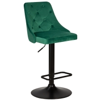 Барный стул LM-5021 BLACK BASE зеленый велюр