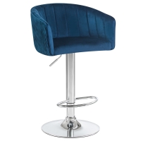 Барный стул LM-5025 DARSY синий велюр