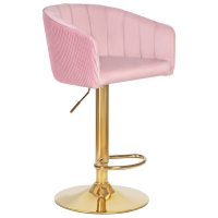 Барный стул LM-5025 DARSY GOLD розовый велюр - Изображение 4
