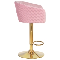 Барный стул LM-5025 DARSY GOLD розовый велюр - Изображение 3