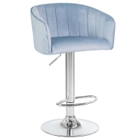 Барный стул LM-5025 DARSY серо-голубой велюр