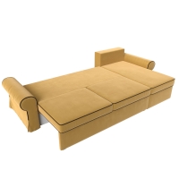Угловой диван Элис (микровельвет жёлтый коричневый) - Изображение 2