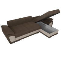 Угловой диван Нэстор (рогожка коричневый бежевый) - Изображение 4