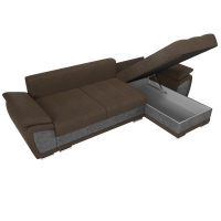 Угловой диван Нэстор (рогожка коричневый серый) - Изображение 3
