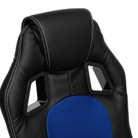 Кресло DRIVER кож/зам/ткань, черный/синий - Изображение 1