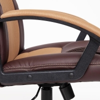 Кресло DRIVER кож/зам/ткань, коричневый/бронзовый - Изображение 1