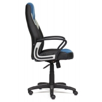 Кресло INTER кож/зам/ткань, черный/синий/серый - Изображение 1