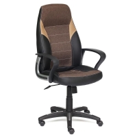 Кресло INTER кож/зам/ткань, черный/коричневый/бронзовый