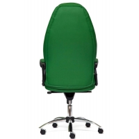 Кресло BOSS Lux (хром) кож/зам, зеленый перфорированный - Изображение 1