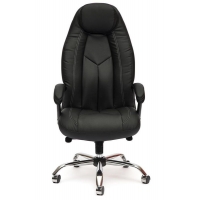 Кресло BOSS Lux (хром) кож/зам, черный перфорированный - Изображение 3