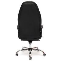 Кресло BOSS Lux (хром) кож/зам, черный перфорированный - Изображение 1