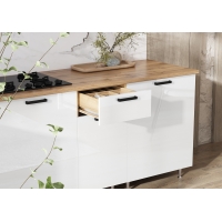Кухня Рио NEW 1,0х2,6/1080м (490) Компоновка №3, белый глянец/дуб крафт - Изображение 3