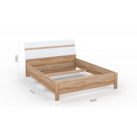 Кровать Дакота 1600 (без ламелей) Сонома/белый глянец (Империал) - Изображение 2