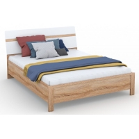 Кровать Дакота 1600 (без ламелей) Сонома/белый глянец