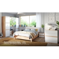 Комплект мебели для спальни №3 Дакота Сонома/белый глянец