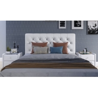 Мягкая кровать Беатриче 1800 ПМ Teos white со стразами - Изображение 3