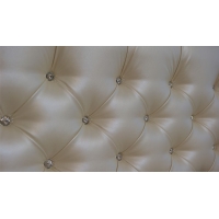 Мягкая кровать Беатриче 1800 ПМ Pearl shell со стразами - Изображение 3