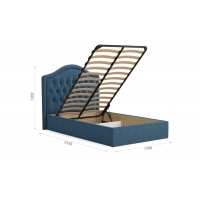 Мягкая кровать Элизабет 1400 ПМ Lecco ocean с пуговицами - Изображение 2