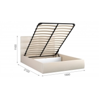 Мягкая кровать Вена 1600 (подъемник) Teos milk - Изображение 1
