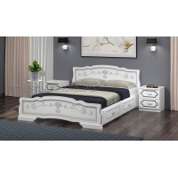 Кровать Карина-6 (белый жемчуг) 160 см с ящиками