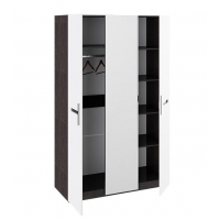 Шкаф комбинированный Фьюжн с 3-мя дверями (Белый глянец, Венге Линум) - Изображение 2