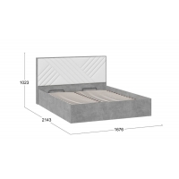 Кровать Хилтон 1600 Тип 1 с подъемным механизмом (Ателье светлый, Белый) - Изображение 1