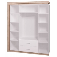 Шкаф для одежды с ящиками 4-х дверный с зеркалом Люмен №16 - Изображение 1