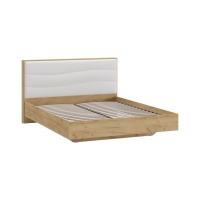 Кровать Миранда 1600 Тип 1 (без подъемного механизма) Дуб Крафт золотой, Белый глянец - Изображение 1