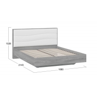 Кровать Миранда 1600 Тип 1 (без подъемного механизма) Дуб Гамильтон, Белый глянец - Изображение 1