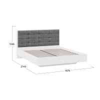 Кровать 1600 Тесса (Белый Жемчуг, Рогожка Серая) - Изображение 1