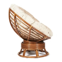Кресло-качалка плетёное Папасан (Papasan 23/01B Pecan орех) + подушка (старт) - Изображение 1