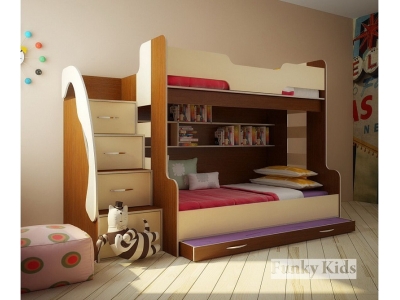 Двухъярусная кровать для троих детей Фанки Кидз 21